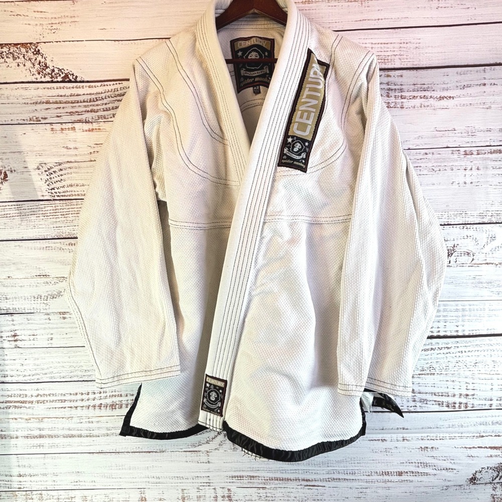 Vintage BJJ Gi Jacket Century A2 White Cotton Spider Monkey Brazilian Jiu Jitsu